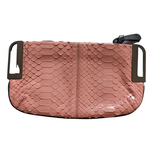 Barbara Bui Salmon Pink Leather Clutch