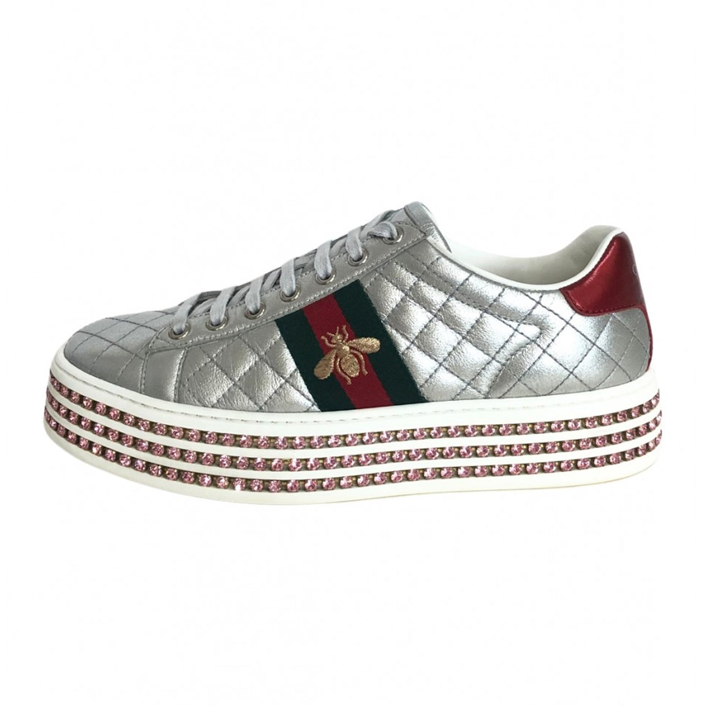 Gucci Zapatillas Ace Quilt Crystal Platform Talla 37,5