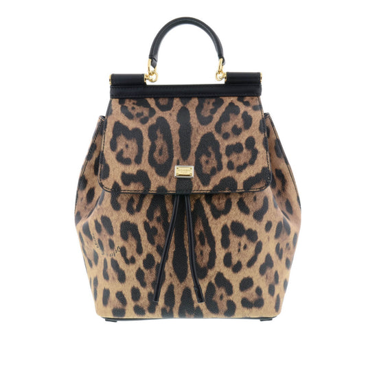 Dolce & Gabbana Sacs à dos Leopard leather print backpack.